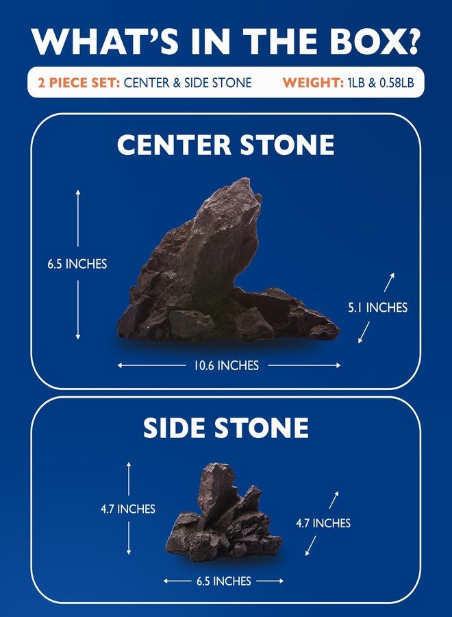 Aquajoy صخور تزيينية كبيرة لأحواض السمك - تشكيلات صخرية من الراتنج الطبيعي لأحواض السمك، صخور مثالية لتزيين أحواض السمك وتنسيق المناظر الطبيعية للأحواض. - Image 3